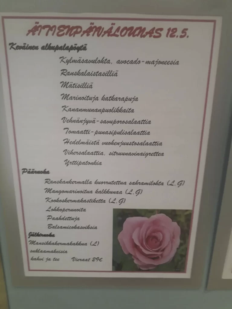 Tervetuloa maukkaalle Äitienpäivälounaalle Saga Käpylinnaan!