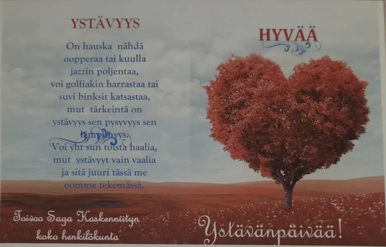 Ystävänpäivä 14.2. Saga Kaskenniityssä.